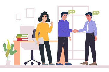 onboarding new employee illustration website landing page mobile app poster banner trendy illustration