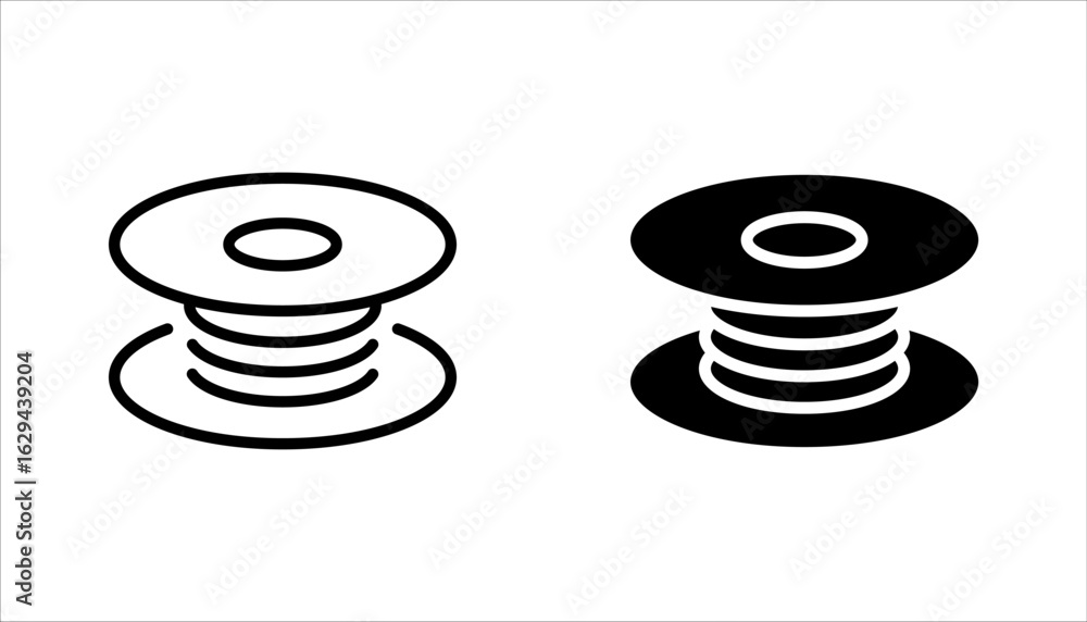 Poster coil icons set. outline set of coil icons for web design, vector illustration on white background