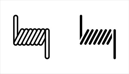 Coil icons set. Outline set of coil icons for web design, vector illustration on white background