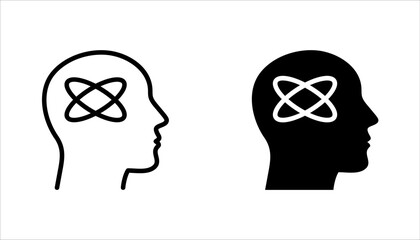 dizziness icon set, graphic pictogram of man with vertigo symptom of migraines, vector illustration on white background