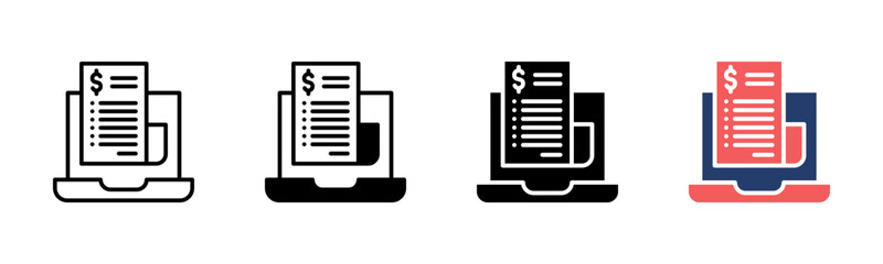 E-Invoicing icon sheet multiple style collection