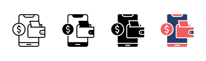 Mobile Wallet App icon sheet multiple style collection