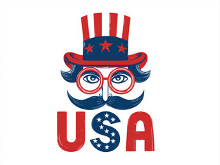cartoon uncle sam face symbolizing american pride and national holidays