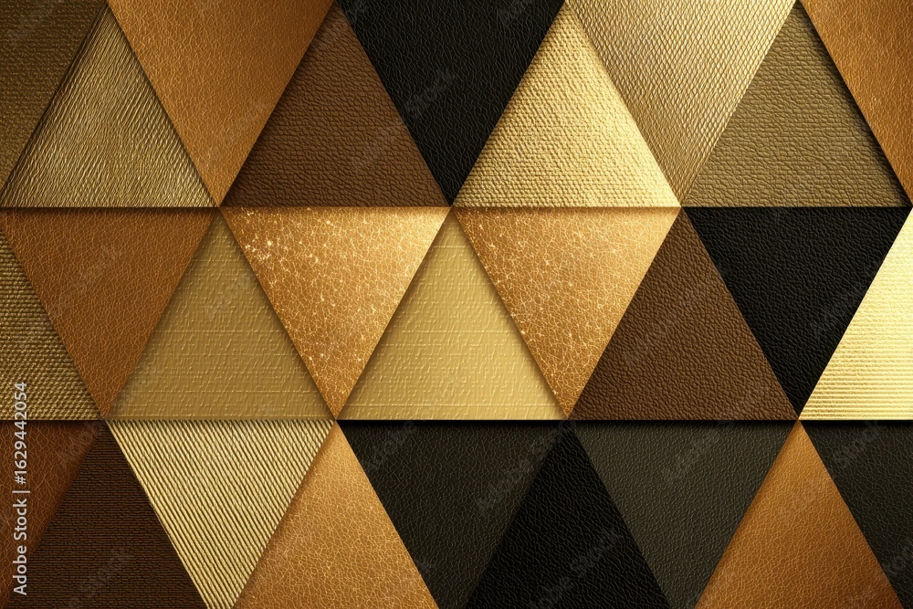 Aufkleber luxurious seamless stitching pattern featuring gold and black triangular shapes ideal for upscale in