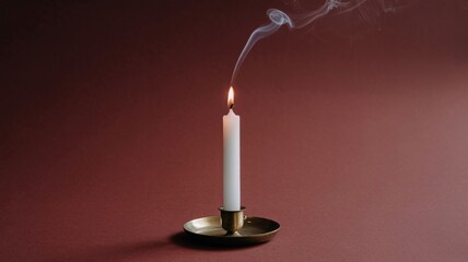 Candle flame burning wax smoke light glow bright dark room