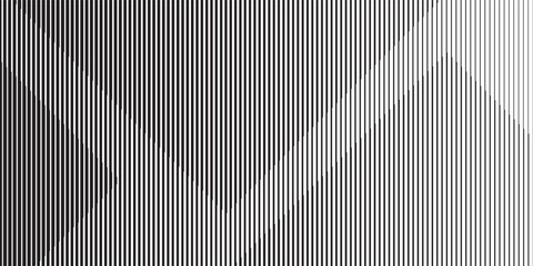 Fototapeta premium Narrow black-white vertical lines. Symmetric geometric ornament. Striped seamless pattern, abstract wallpaper. Digital paper for textile print, page fill. Vector 