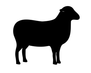 Silhouette of sheep, Lamb silhouette vector, Ram black clipart vector illustration