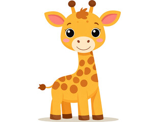giraffe cartoon isolated on white