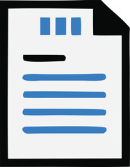 Abstract representation of a document or report with a title bar and lines of text symbolizing information and data