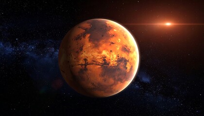 Obraz premium Red planet in space