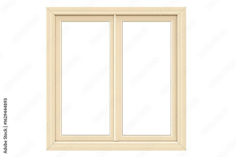 Aufkleber white double window frame with realistic design, transparent background highlighting architectural a