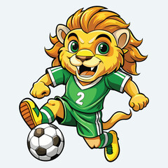 A lion with football vector