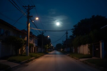 A cave mouth with moonlight shining inside.
