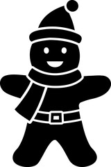 Cute Gingerbread man cookie silhouette design.
Christmas holiday ginger silhouette cookies cartoon icon.
Transparent background.