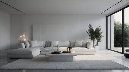 Minimalist white living room