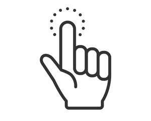 点線で表現されたタップ中の指アイコン（操作・クリック） | ベクター素材　SVG