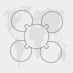 Puzzle diagram infographic process on 4 parts