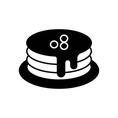 Pancakes Breakfast Fill Icon: Sweet Food and Morning Meal