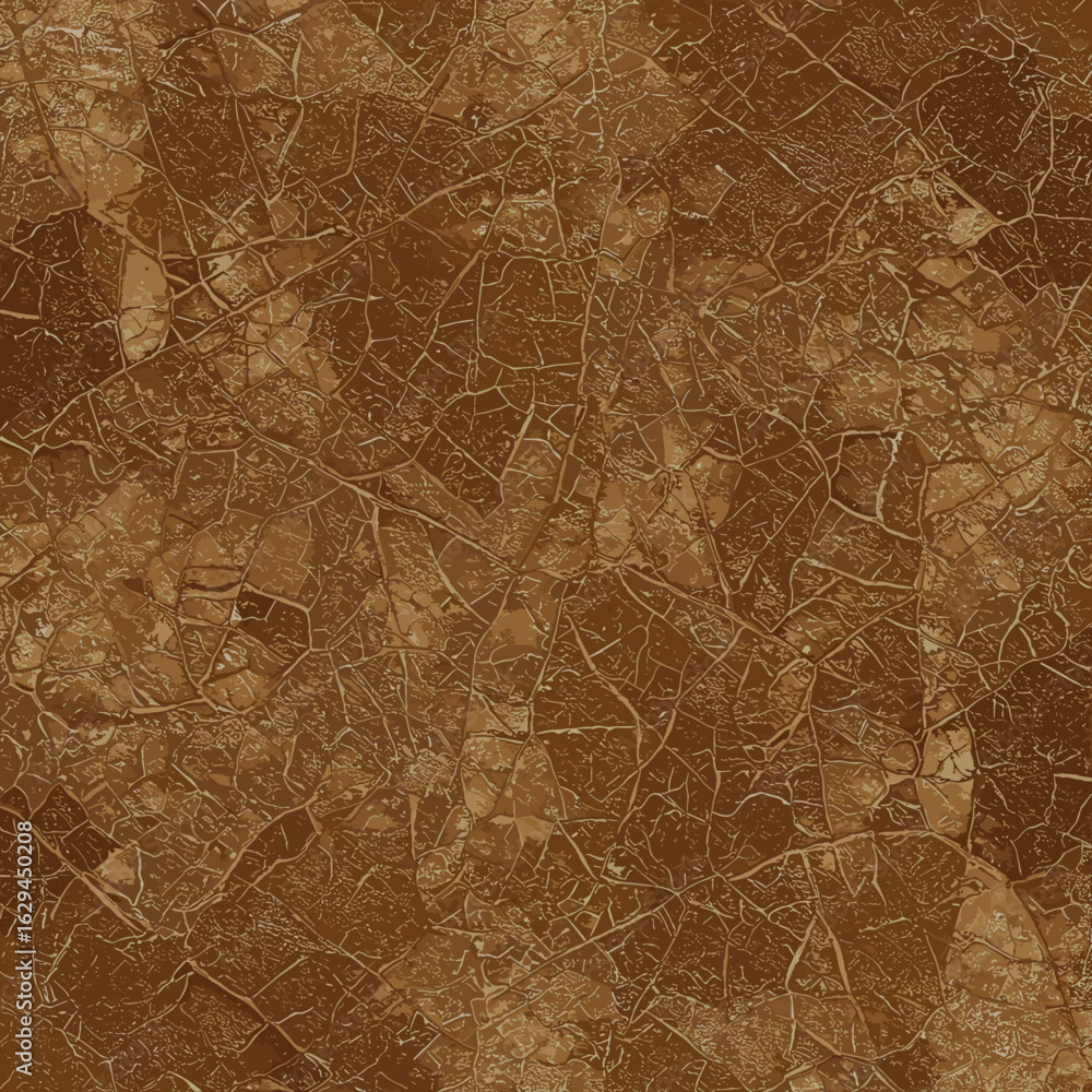 Aufkleber abstract brown cracked pattern with intricate lines and textures creating a distressed, aged surface