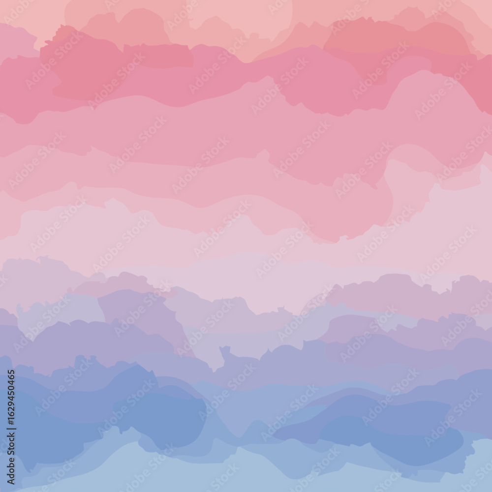 Aufkleber pink and blue watercolor background with layered cloudlike shapes creating a serene and calming grad