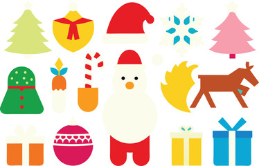 Festive christmas icons on a teal background