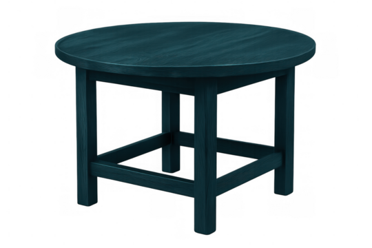 Wooden round table with transparent backdrop, highlighting minimalist design and versatile interior styling potential - Powered by Adobe