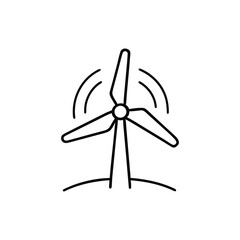 Iconic Wind Turbine Illustration Symbolizing Renewable Energy and Sustainable Technology Featuring Clean Lines and a Minimalist Design for Modern Applications