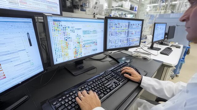 Bioinformatics professional monitoring data streams from DNA sequencers integrating and managing largescale genomic information in a cuttingedge lab setting.