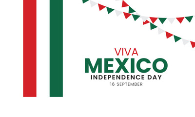 Obraz premium Mexican Independence Day background. Viva Mexico. Annual celebration on September 16th. Freedom day. Vector illustration.
