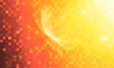 A vibrant abstract cosmic nebula glows with fiery oranges and brilliant yellows hinting at the...