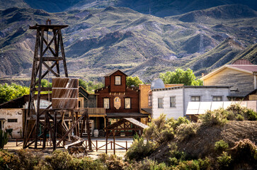 Scenic Old Western Town with Mountains in Almeria