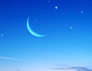 Night sky with crescent moon