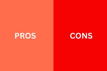 Minimalist Pros and Cons Comparison Layout with Coral and Red Background