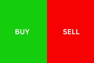 Minimalist Buy vs Sell Trading Concept with Green and Red Background