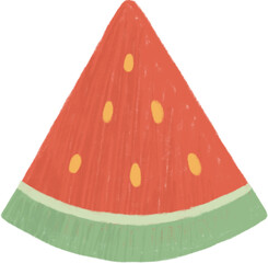 Textured Watermelon Slice Illustration