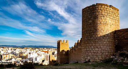 Historic Fortress Overlooking Cityscape in Almeria