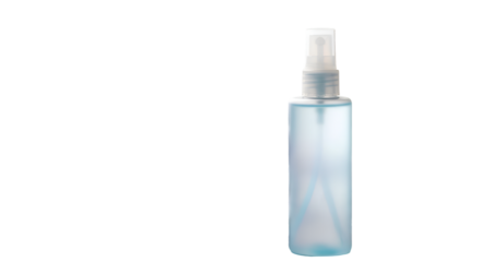 Shows Transparent Spray Bottle with Liquid on Transparent Background for Personal Care Use