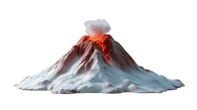 Volcano Eruption: A visually striking depiction of a volcanic eruption, showcasing the raw power of nature, with vibrant lava flows against the backdrop of a mountain. 