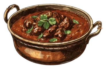 Fotobehang PNG Delicious Indian curry illustration © Rawpixel.com