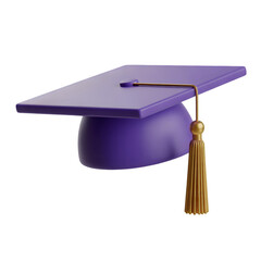 Celebrate academic achievement with a stylish purple graduation cap and golden tassel