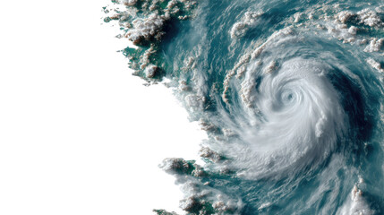 Cyclone's Eye: A mesmerizing, high-angle view unveils the raw power and intricate structure of a massive cyclone, a symbol of nature's formidable strength.