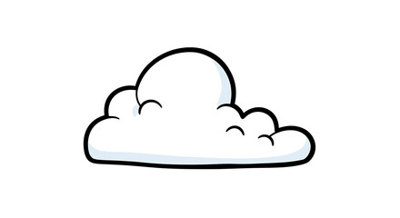 Obraz premium Cartoonish Fluffy Cumulus Cloud Illustration