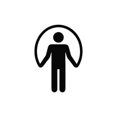 Iconic Fitness Illustration A Person Using a Jump Rope for Exercise and Cardio in Black and White