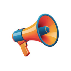 Dynamic megaphone announces important news capturing audience attention with vibrant sound projection