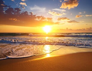 Fototapeta premium Stunning sunset over the ocean