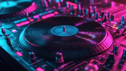 Vintage turntable with spinning disco ball for vibrant parties. - Powered by Adobe