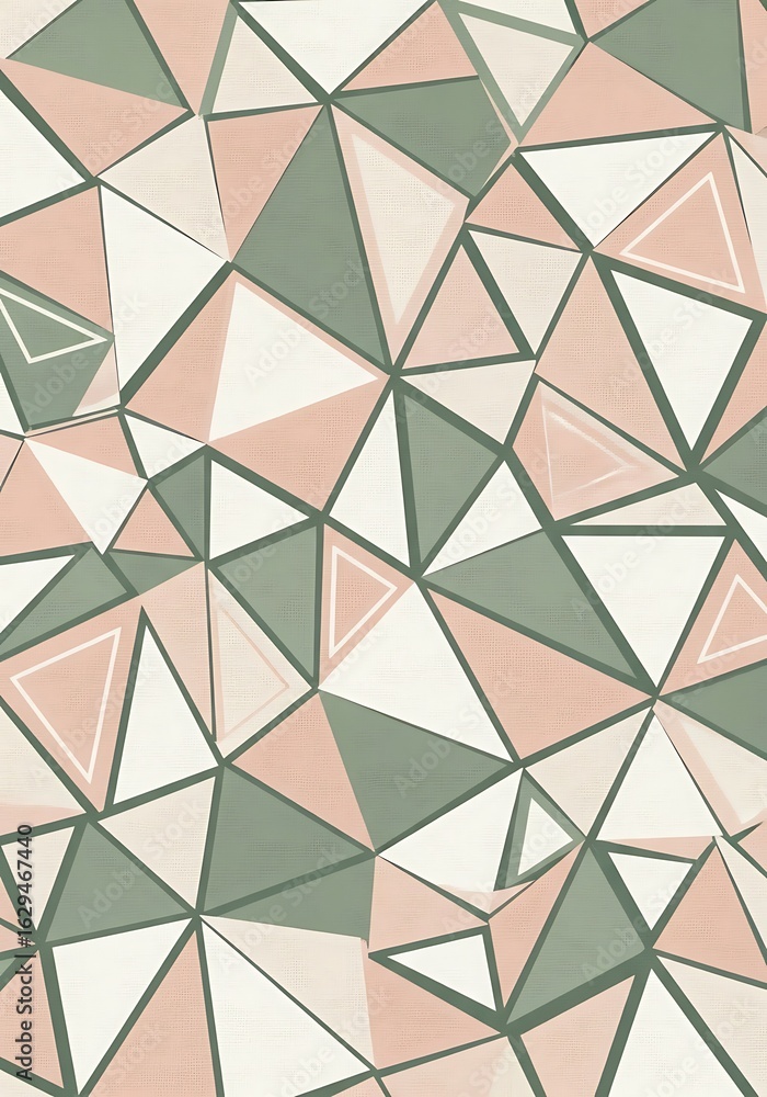 Aufkleber geometric interplay of triangles, creating a modern abstract pattern in muted pastel hues