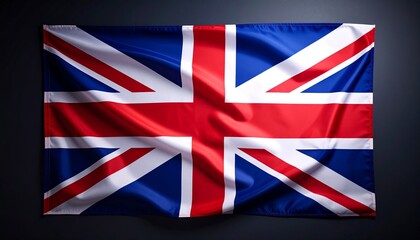 Union Jack Flag with Layered Red and White Crosses on Blue Field