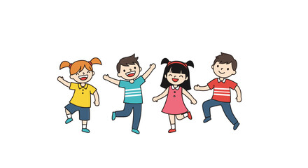 Joyful children engaging in energetic playful activities together outdoors