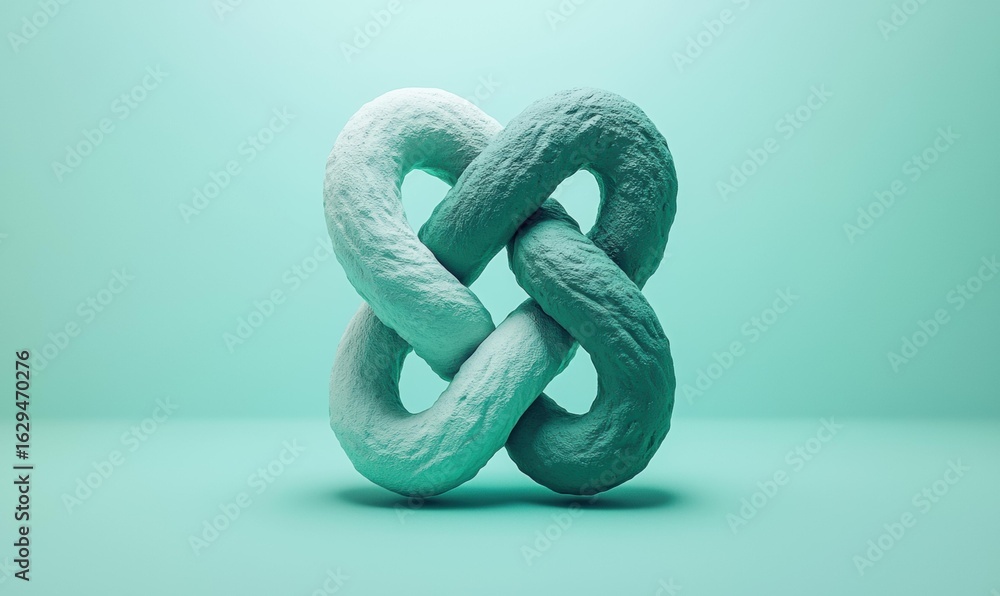 Poster two textured loops linked together. ai.